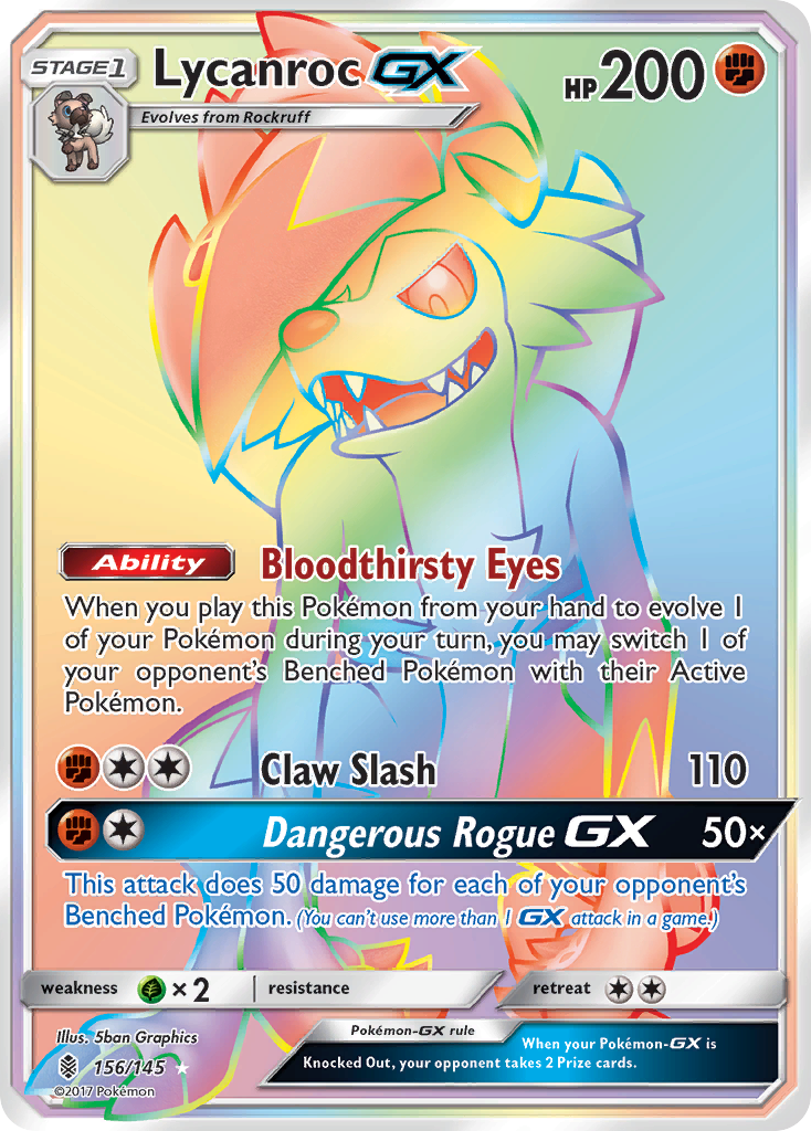 Lycanroc GX (156/145) [Sun & Moon: Guardians Rising] | Jomio and Rueliete's Cards and Comics