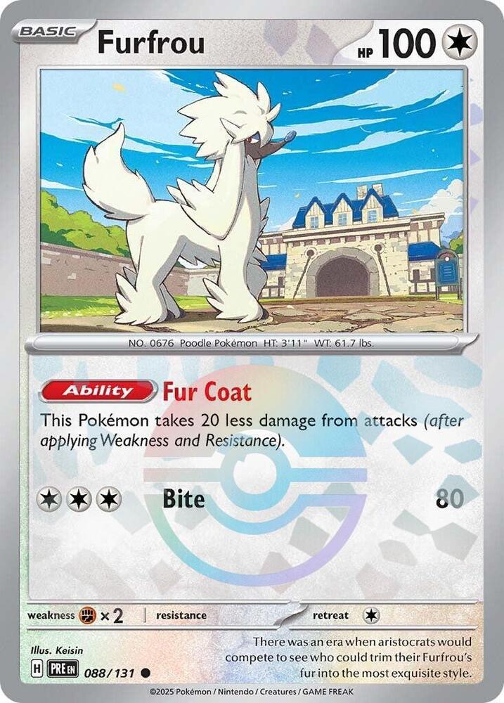 Furfrou (088/131) (Poke Ball Pattern) [Scarlet & Violet: Prismatic Evolutions] | Jomio and Rueliete's Cards and Comics