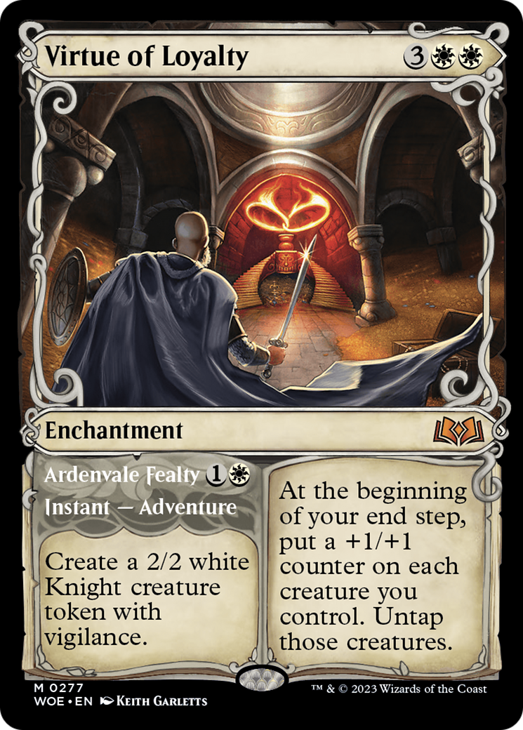 Virtue of Loyalty // Ardvenvale Fealty (Showcase) [Wilds of Eldraine] | Jomio and Rueliete's Cards and Comics
