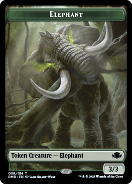 Elephant // Marit Lage Double-Sided Token [Dominaria Remastered Tokens] | Jomio and Rueliete's Cards and Comics