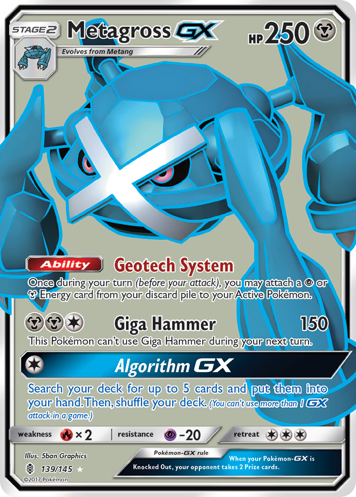 Metagross GX (139/145) [Sun & Moon: Guardians Rising] | Jomio and Rueliete's Cards and Comics