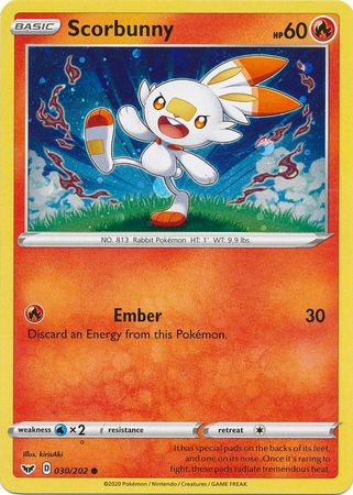 Scorbunny (030/202) (Cosmos Holo) [Sword & Shield: Base Set] | Jomio and Rueliete's Cards and Comics