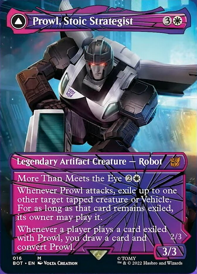 Prowl, Stoic Strategist // Prowl, Pursuit Vehicle (Shattered Glass) [Transformers] | Jomio and Rueliete's Cards and Comics