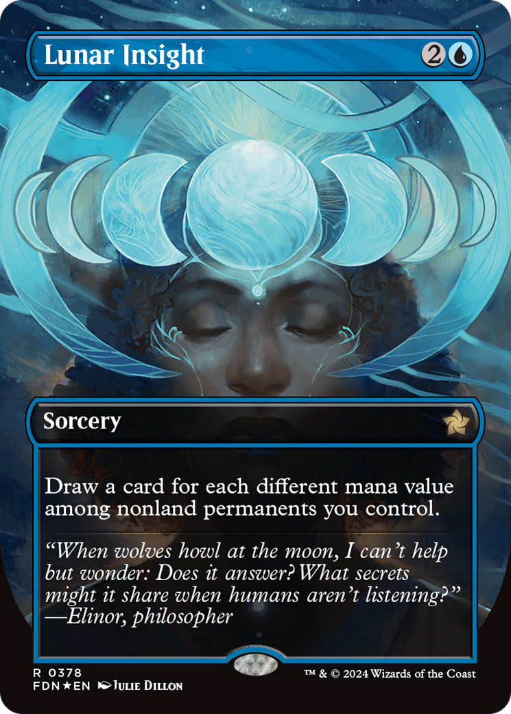 Lunar Insight (Borderless) (Mana Foil) [Foundations] | Jomio and Rueliete's Cards and Comics
