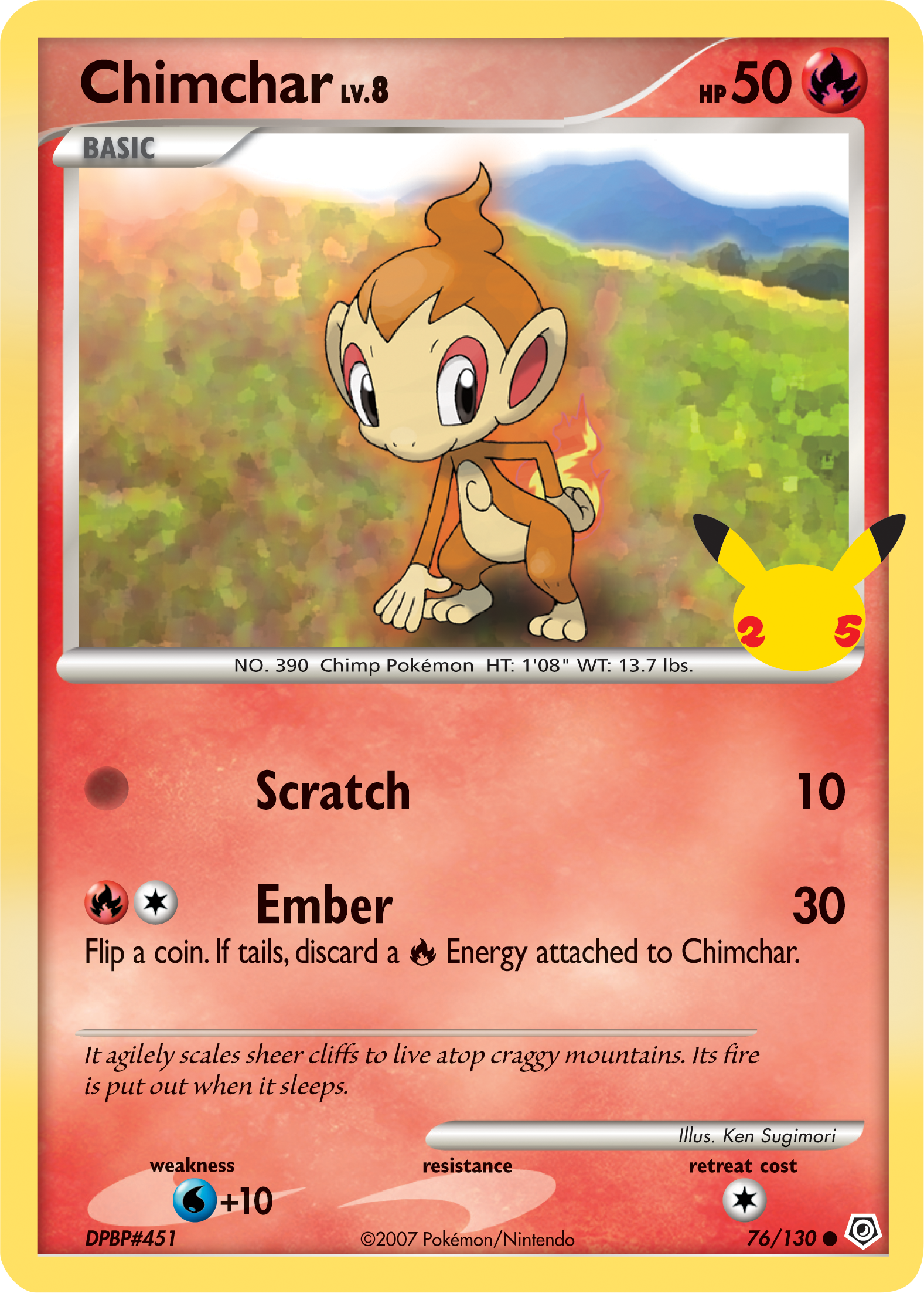 Chimchar (76/130) (Jumbo Card) [First Partner Pack] | Jomio and Rueliete's Cards and Comics