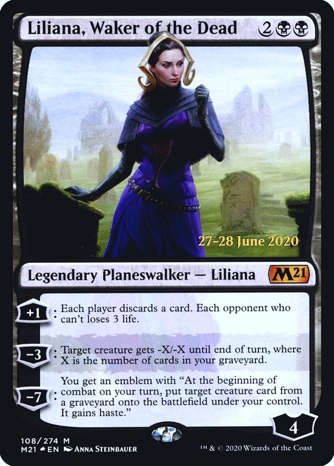 Liliana, Waker of the Dead [Core Set 2021 Prerelease Promos] | Jomio and Rueliete's Cards and Comics