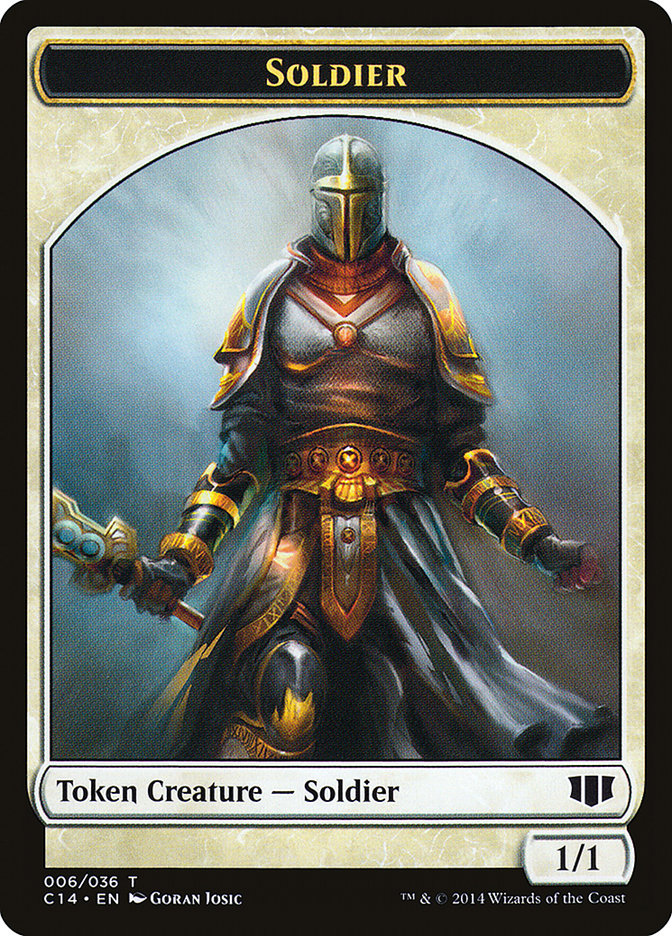 Soldier // Spirit Double-Sided Token [Commander 2014 Tokens] | Jomio and Rueliete's Cards and Comics