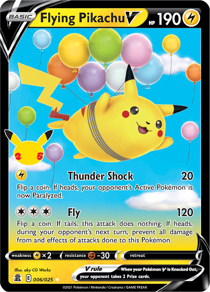 Flying Pikachu V (006/025) [Celebrations: 25th Anniversary] | Jomio and Rueliete's Cards and Comics