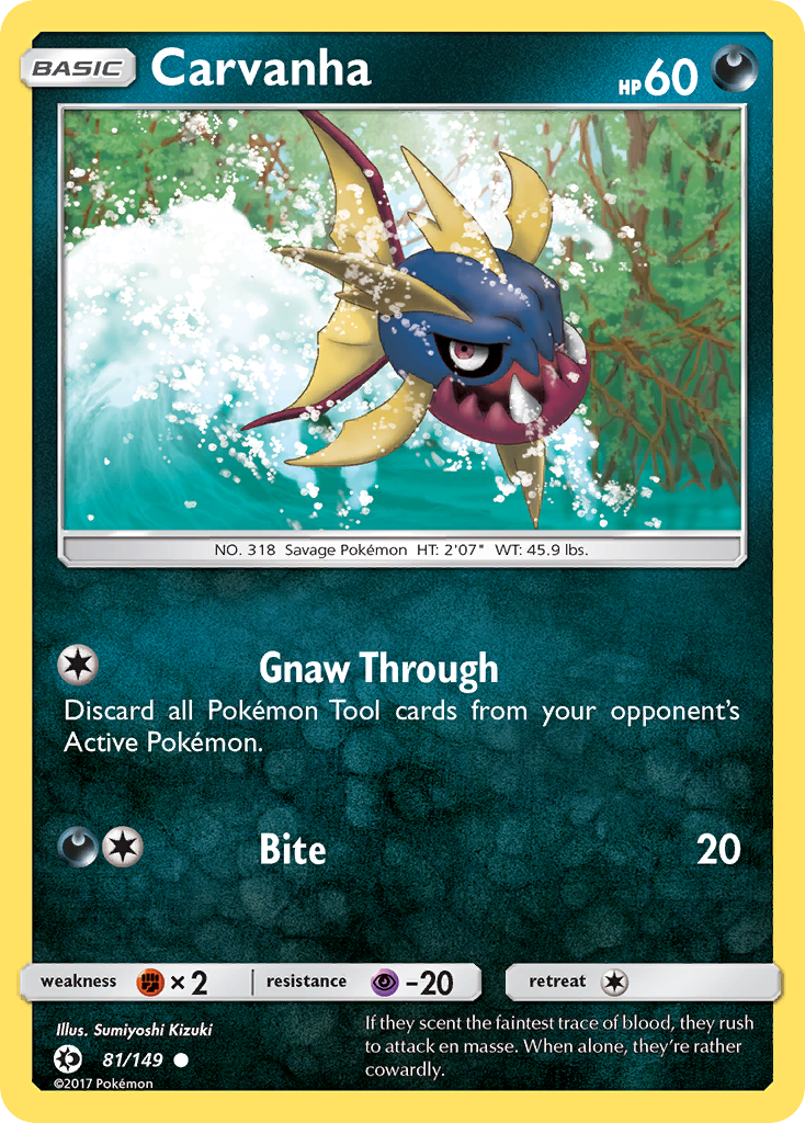 Carvanha (81/149) [Sun & Moon: Base Set] | Jomio and Rueliete's Cards and Comics