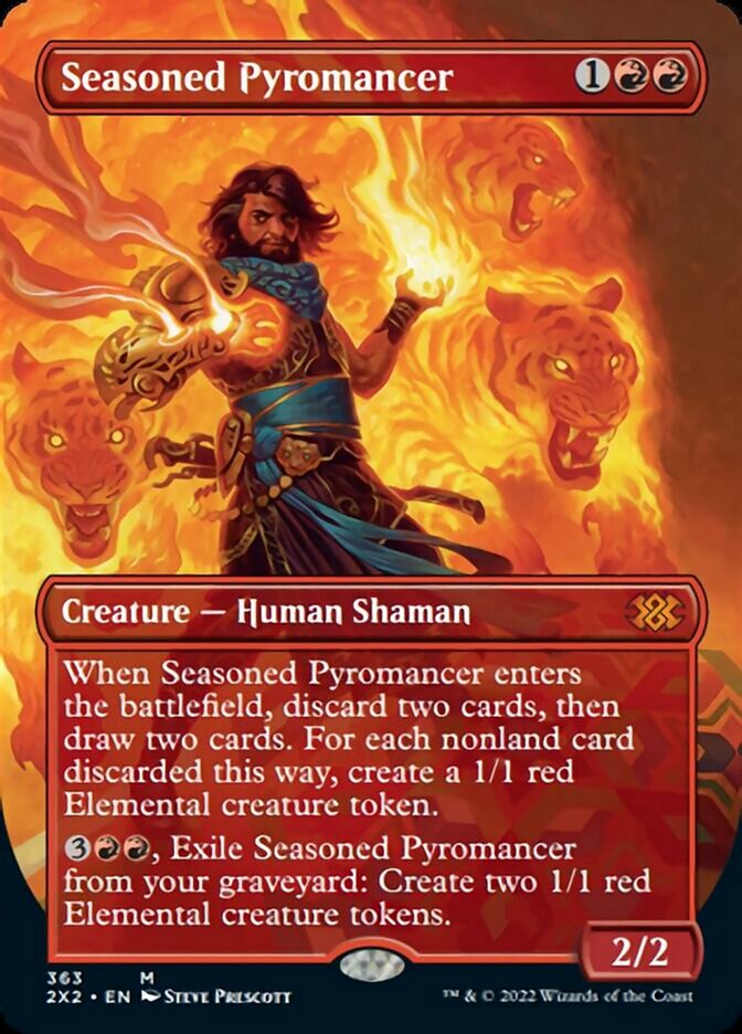 Seasoned Pyromancer (Borderless Alternate Art) [Double Masters 2022] | Jomio and Rueliete's Cards and Comics