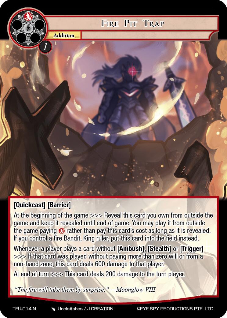 Fire Pit Trap (TEU-014 N) [Timeless Eclipse of the Underworld] | Jomio and Rueliete's Cards and Comics