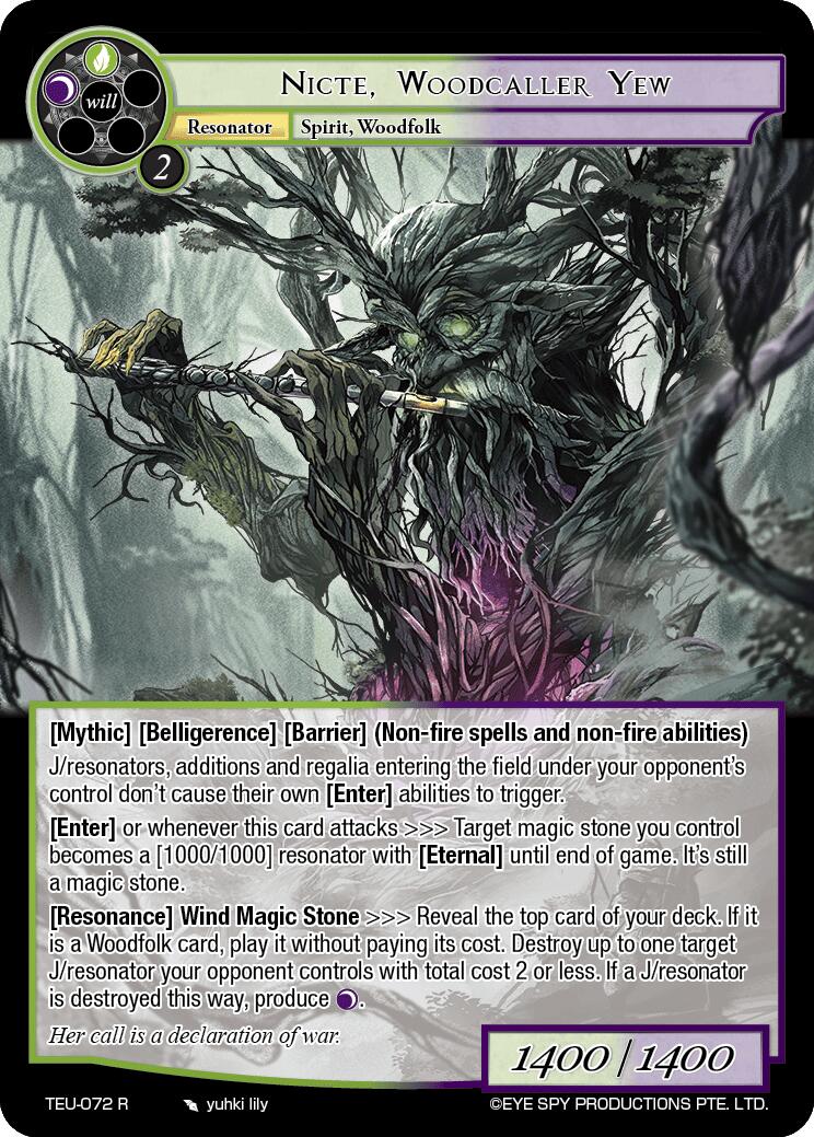 Nicte, Woodcaller Yew (TEU-072 R) [Timeless Eclipse of the Underworld] | Jomio and Rueliete's Cards and Comics