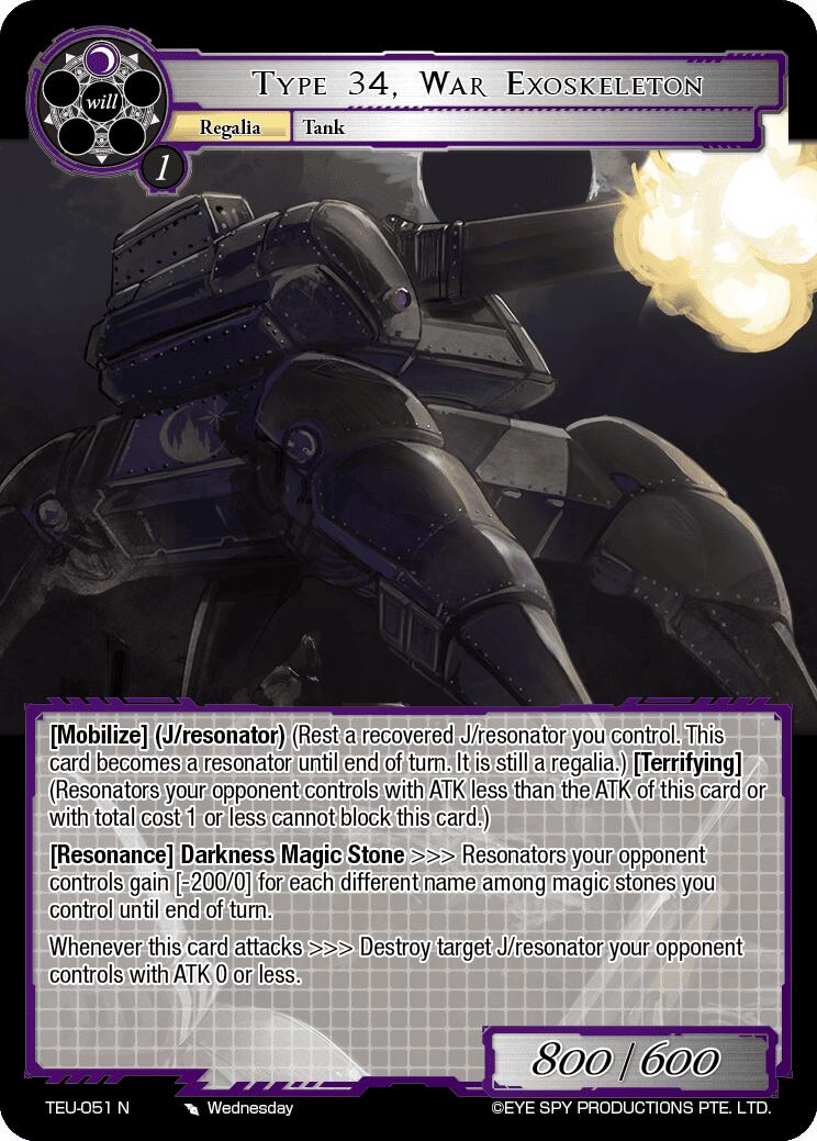 Type 34, War Exoskeleton (TEU-051 N) [Timeless Eclipse of the Underworld] | Jomio and Rueliete's Cards and Comics
