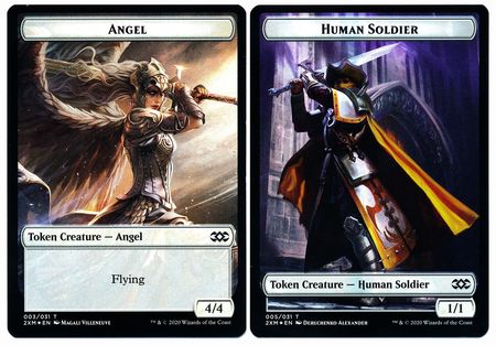 Angel // Human Soldier Double-Sided Token [Double Masters Tokens] | Jomio and Rueliete's Cards and Comics