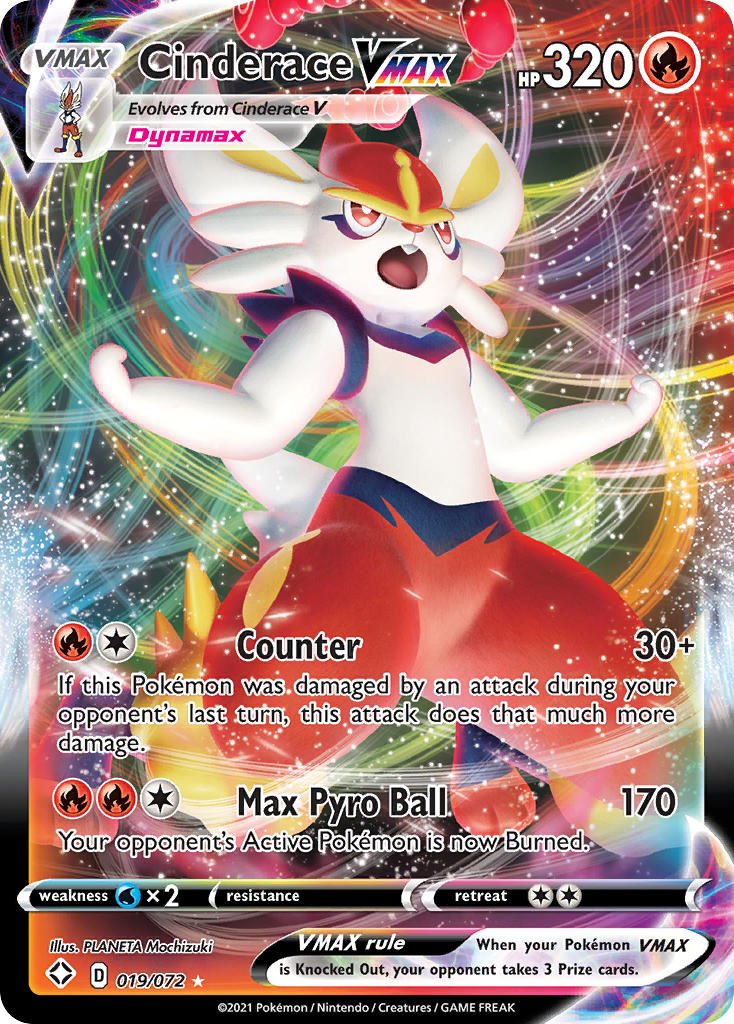 Cinderace VMAX (019/072) [Sword & Shield: Shining Fates] | Jomio and Rueliete's Cards and Comics