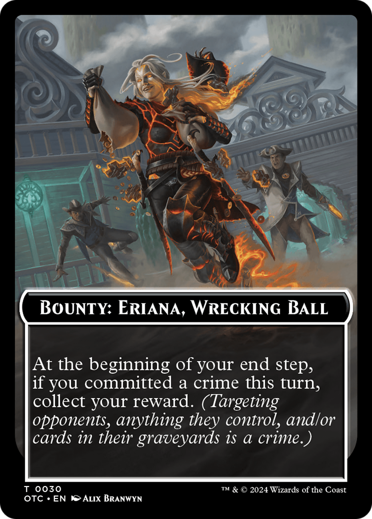 Bounty: Eriana, Wrecking Ball // Bounty Rules Double-Sided Token [Outlaws of Thunder Junction Commander Tokens] | Jomio and Rueliete's Cards and Comics