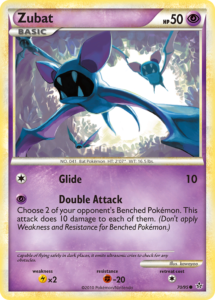 Zubat (70/95) [HeartGold & SoulSilver: Unleashed] | Jomio and Rueliete's Cards and Comics