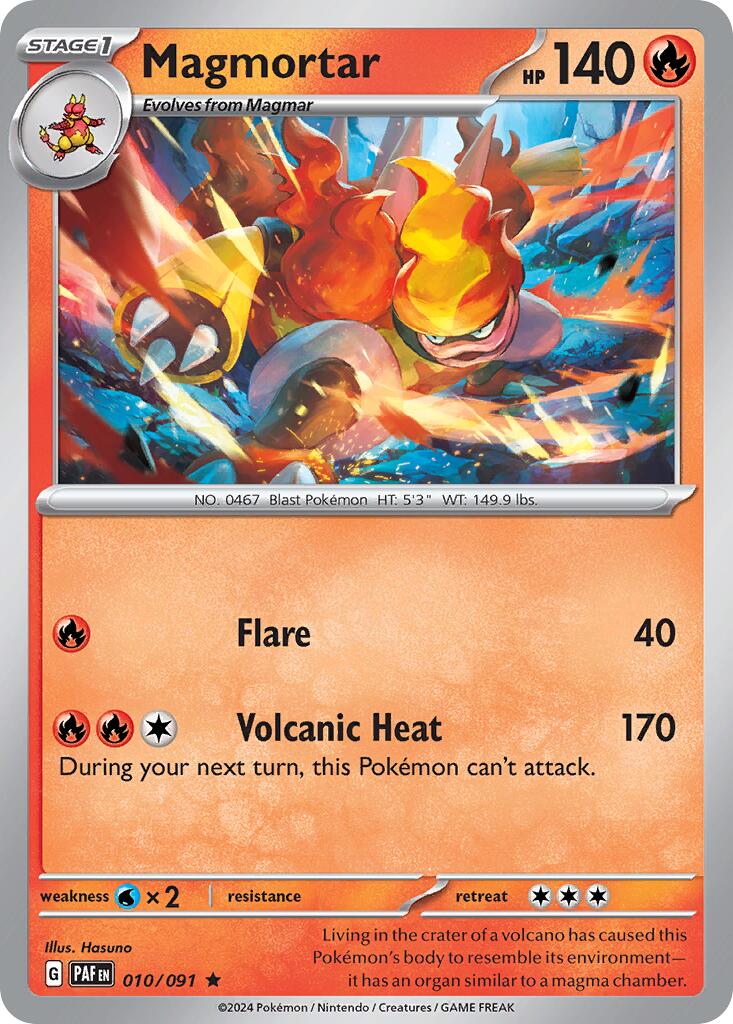 Magmortar (010/091) (Theme Deck Exclusive) [Scarlet & Violet: Paldean Fates] | Jomio and Rueliete's Cards and Comics