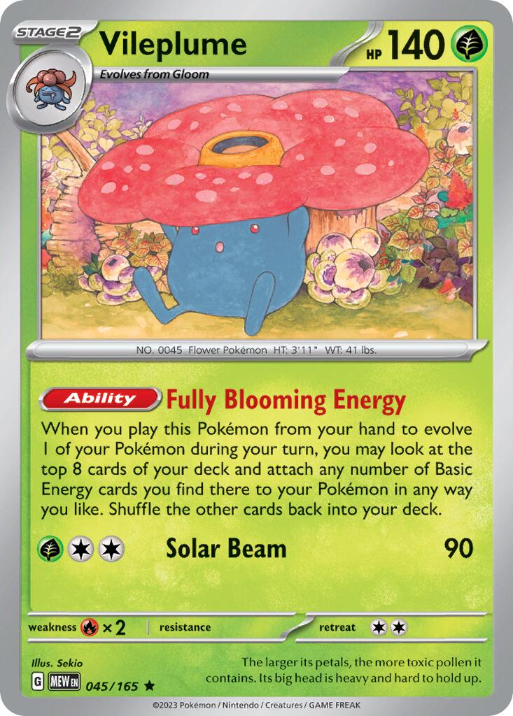 Vileplume (045/165) (Theme Deck Exclusive) [Scarlet & Violet 151] | Jomio and Rueliete's Cards and Comics