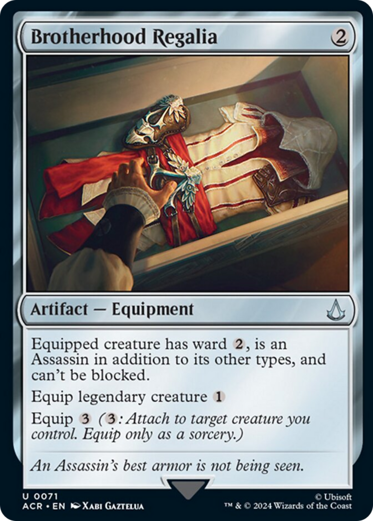 Brotherhood Regalia [Assassin's Creed] | Jomio and Rueliete's Cards and Comics