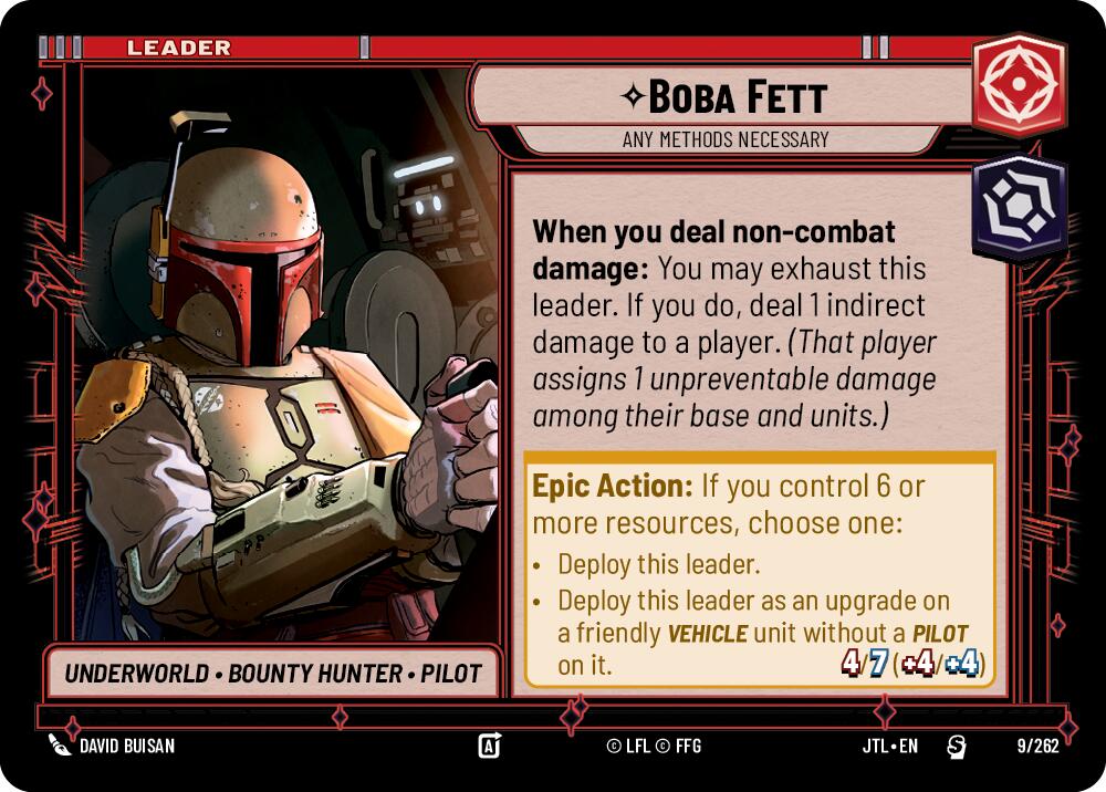 Boba Fett - Any Methods Necessary (009/262) (009/257) [Jump to Lightspeed] | Jomio and Rueliete's Cards and Comics