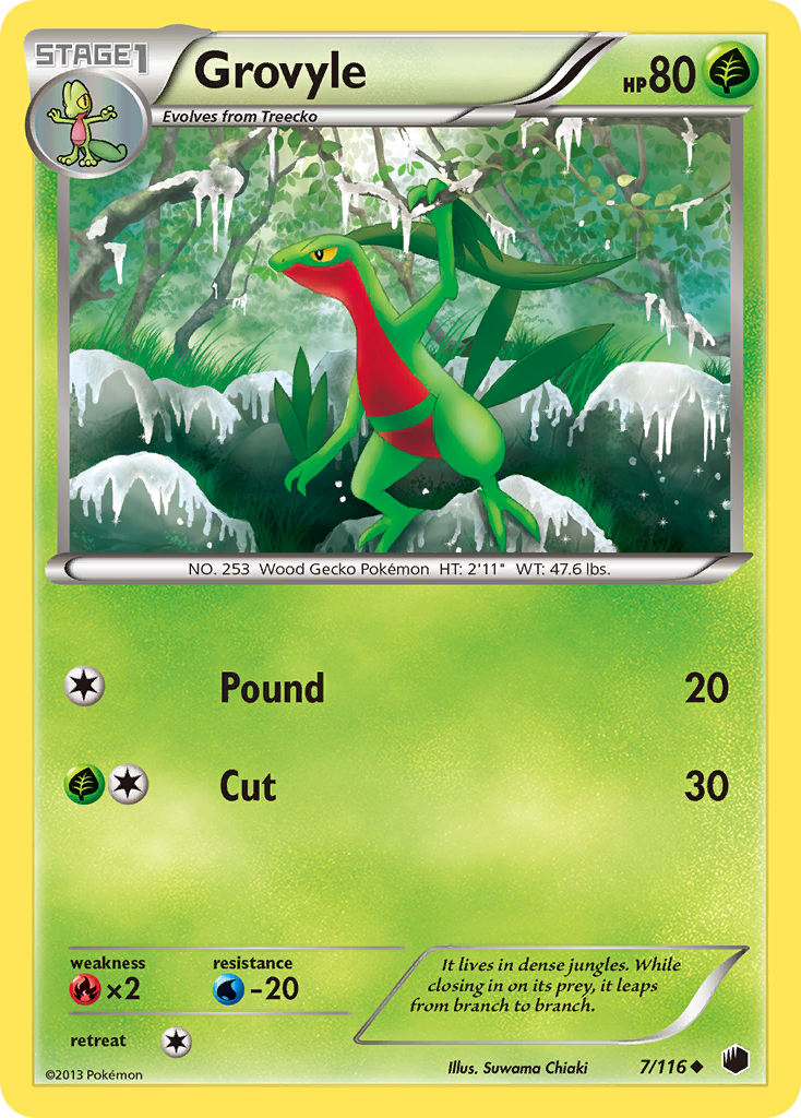 Grovyle (7/116) [Black & White: Plasma Freeze] | Jomio and Rueliete's Cards and Comics