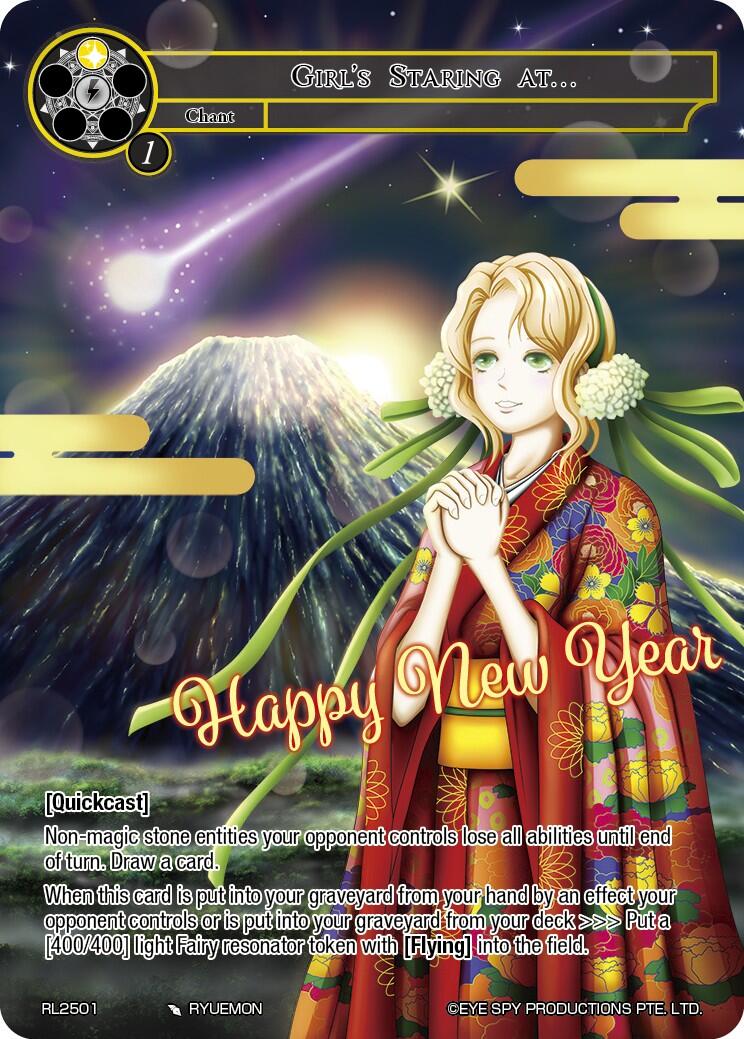 Girl's Staring At... (New Year Promo) (RL2501) [Promo Cards] | Jomio and Rueliete's Cards and Comics