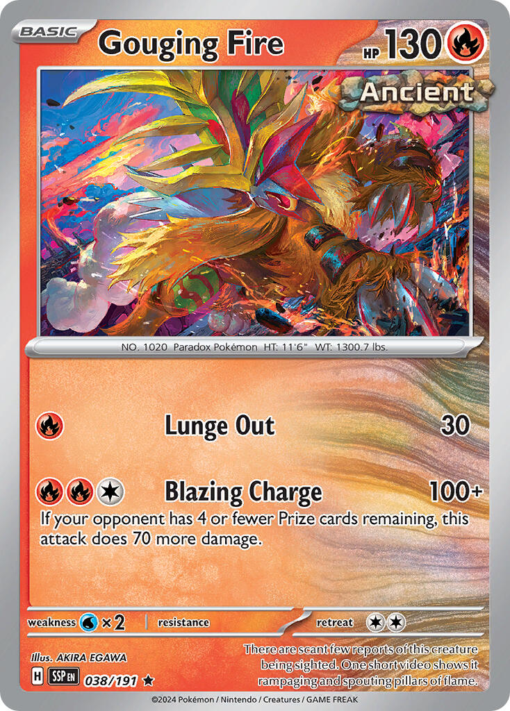Gouging Fire (038/191) (Theme Deck Exclusive) [Scarlet & Violet: Surging Sparks] | Jomio and Rueliete's Cards and Comics