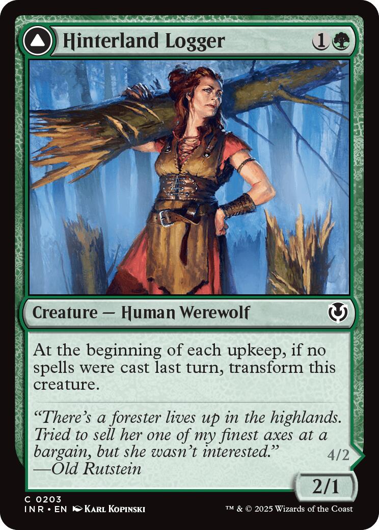 Hinterland Logger // Timber Shredder [Innistrad Remastered] | Jomio and Rueliete's Cards and Comics