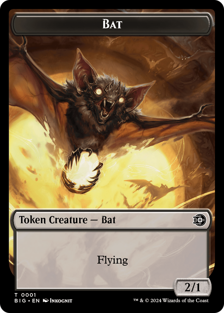 Mercenary // Bat Double-Sided Token [Outlaws of Thunder Junction Tokens] | Jomio and Rueliete's Cards and Comics