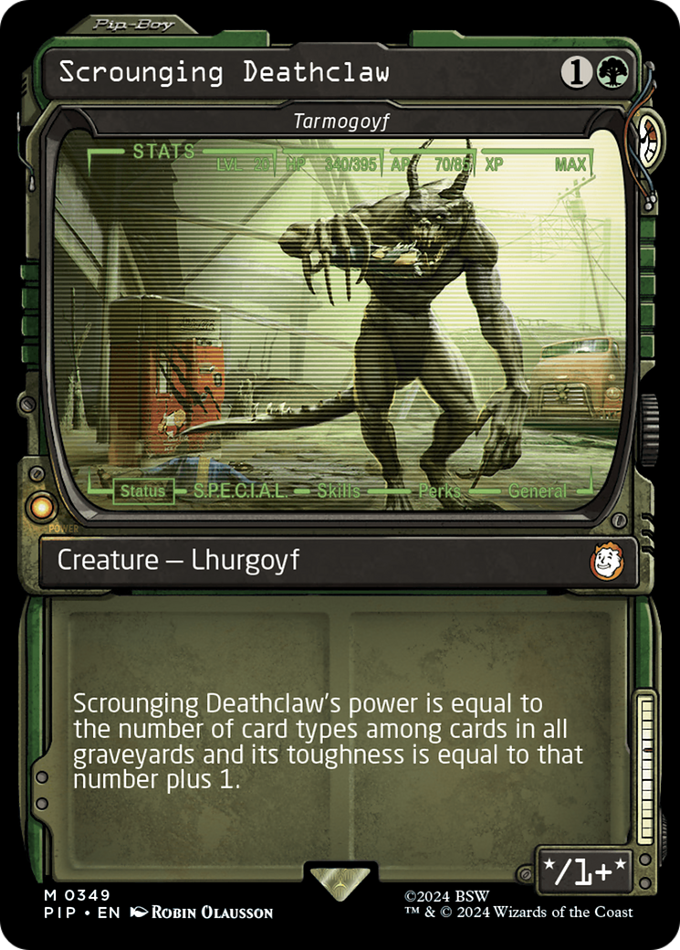 Scrounging Deathclaw - Tarmogoyf (Showcase) [Fallout] | Jomio and Rueliete's Cards and Comics