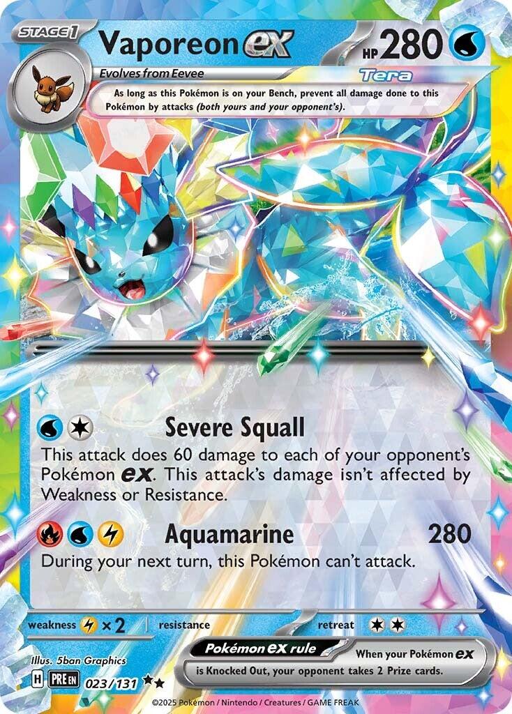 Vaporeon ex (023/131) [Scarlet & Violet: Prismatic Evolutions] | Jomio and Rueliete's Cards and Comics