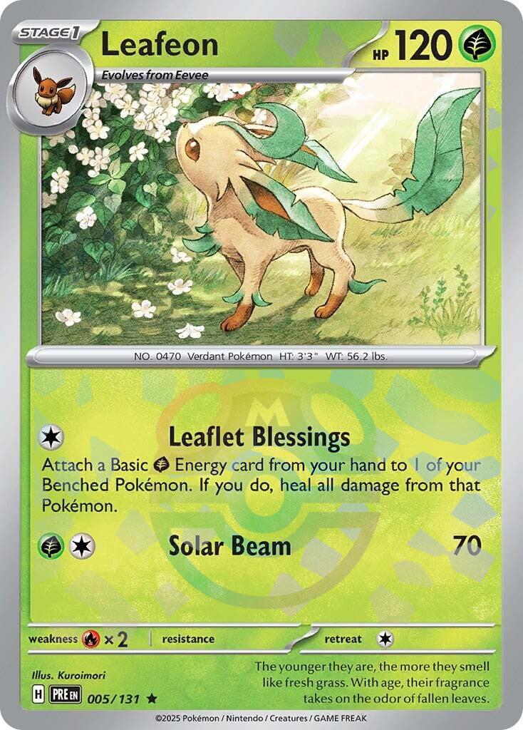 Leafeon (005/131) (Master Ball Pattern) [Scarlet & Violet: Prismatic Evolutions] | Jomio and Rueliete's Cards and Comics