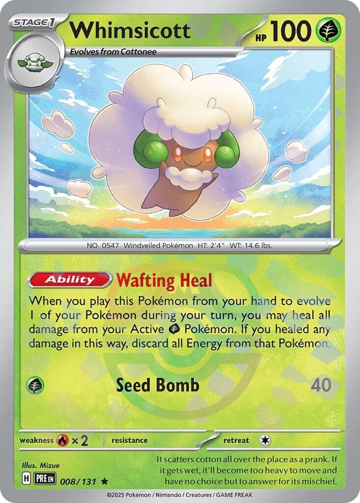Whimsicott (008/131) (Master Ball Pattern) [Scarlet & Violet: Prismatic Evolutions] | Jomio and Rueliete's Cards and Comics