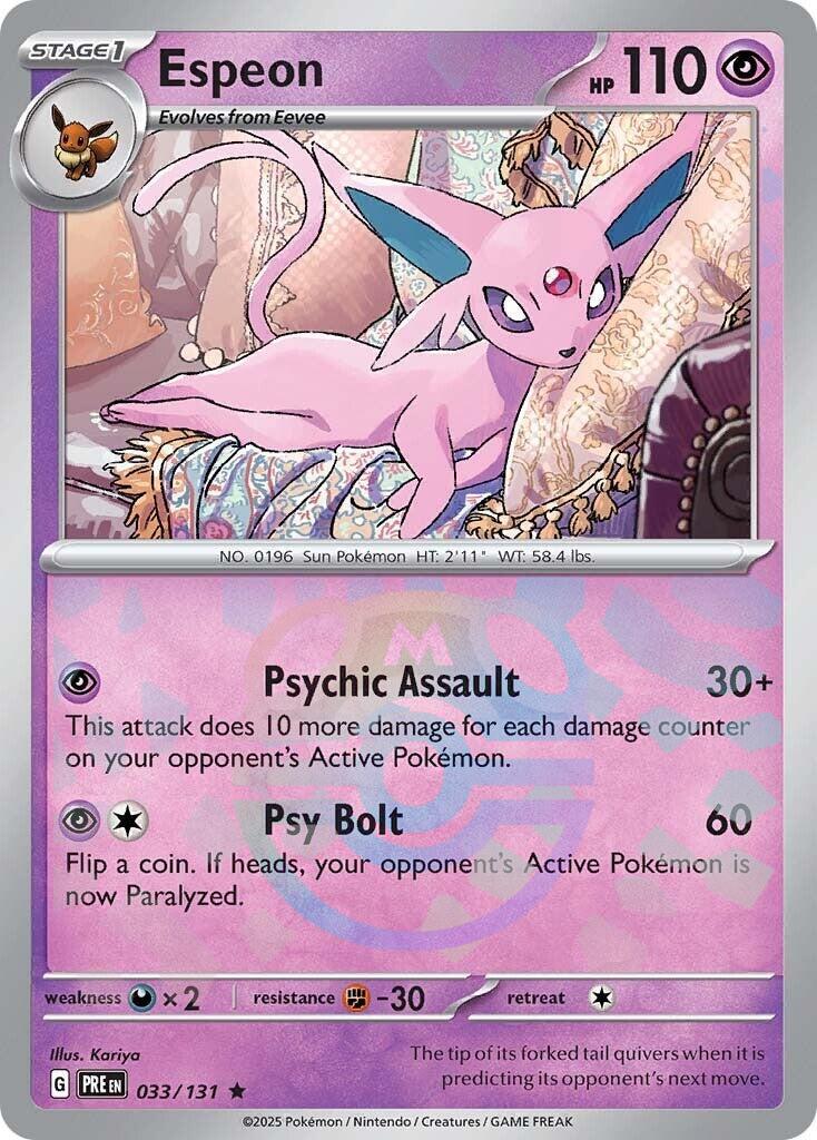 Espeon (033/131) (Master Ball Pattern) [Scarlet & Violet: Prismatic Evolutions] | Jomio and Rueliete's Cards and Comics