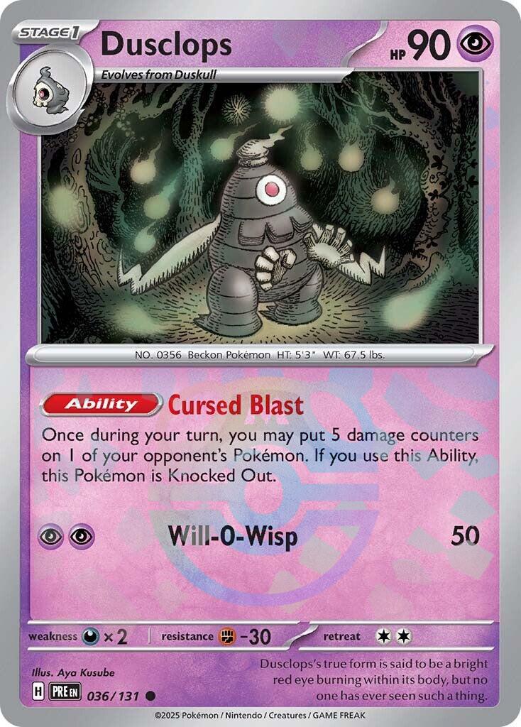 Dusclops (036/131) (Master Ball Pattern) [Scarlet & Violet: Prismatic Evolutions] | Jomio and Rueliete's Cards and Comics