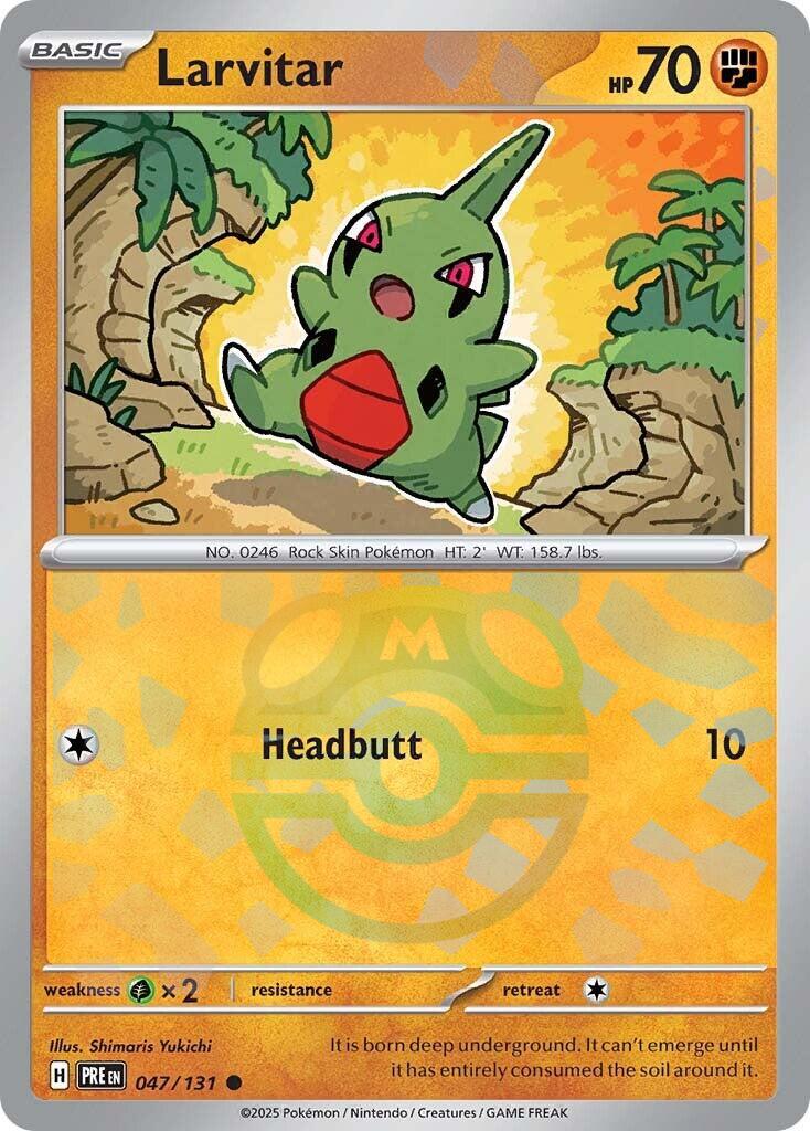 Larvitar (047/131) (Master Ball Pattern) [Scarlet & Violet: Prismatic Evolutions] | Jomio and Rueliete's Cards and Comics
