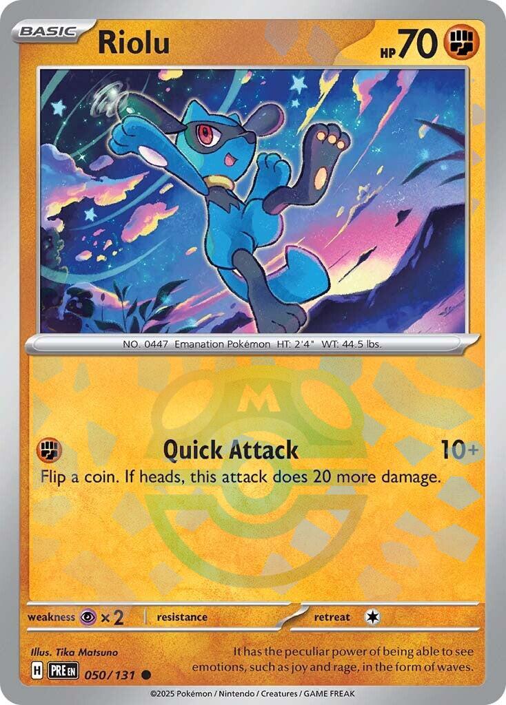 Riolu (050/131) (Master Ball Pattern) [Scarlet & Violet: Prismatic Evolutions] | Jomio and Rueliete's Cards and Comics