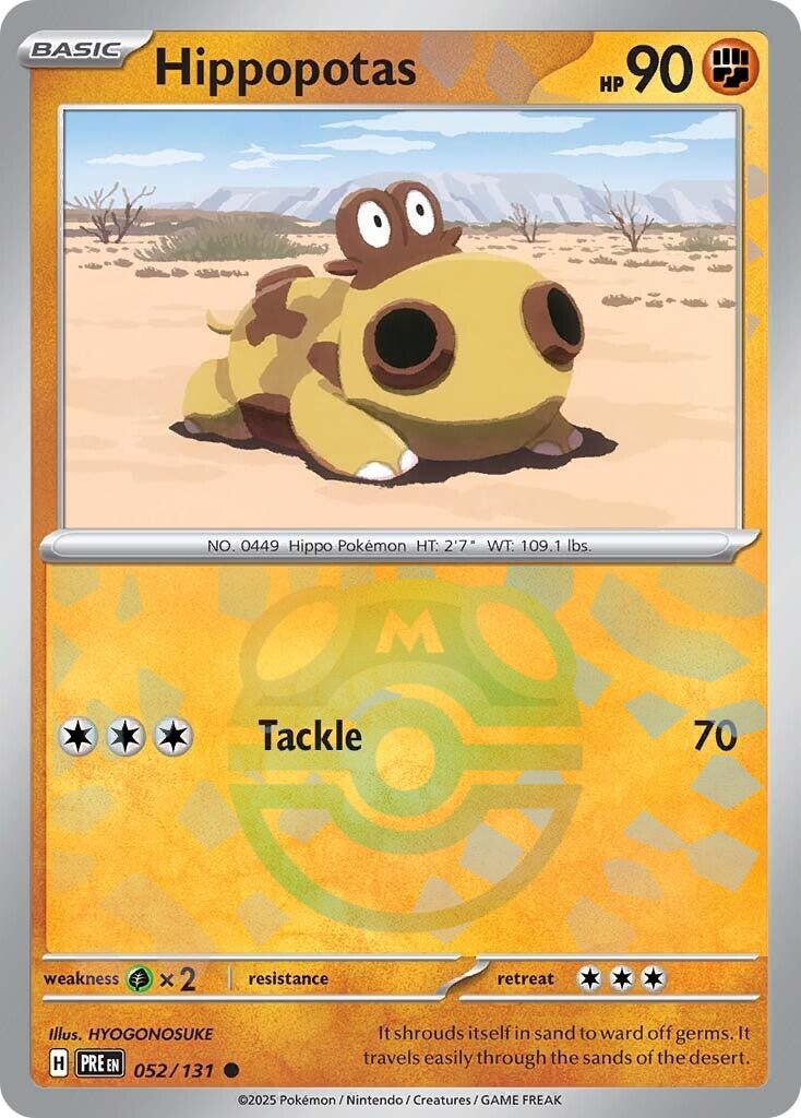 Hippopotas (052/131) (Master Ball Pattern) [Scarlet & Violet: Prismatic Evolutions] | Jomio and Rueliete's Cards and Comics