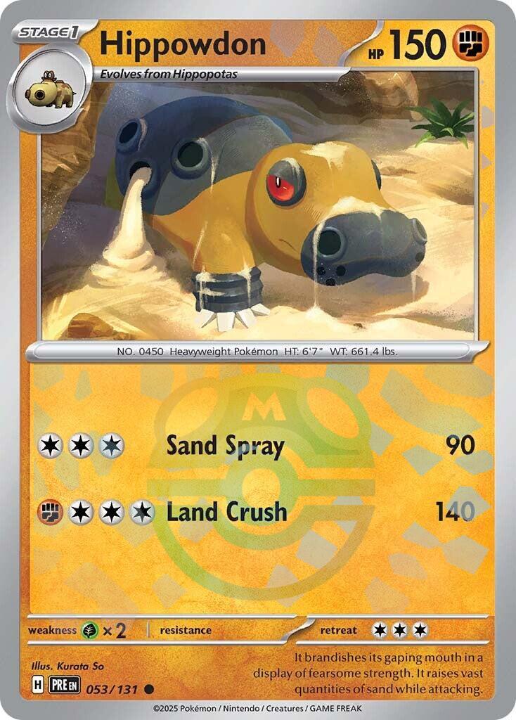 Hippowdon (053/131) (Master Ball Pattern) [Scarlet & Violet: Prismatic Evolutions] | Jomio and Rueliete's Cards and Comics