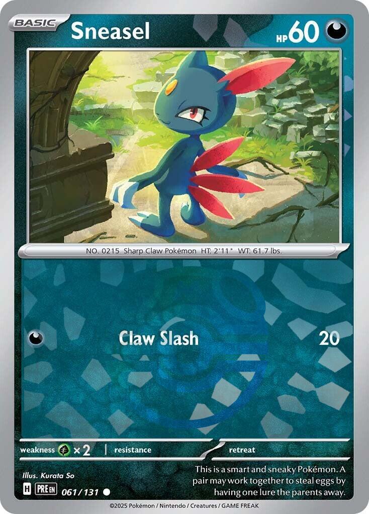 Sneasel (061/131) (Master Ball Pattern) [Scarlet & Violet: Prismatic Evolutions] | Jomio and Rueliete's Cards and Comics