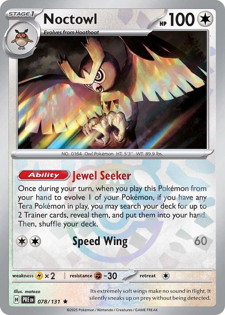 Noctowl (078/131) (Master Ball Pattern) [Scarlet & Violet: Prismatic Evolutions] | Jomio and Rueliete's Cards and Comics
