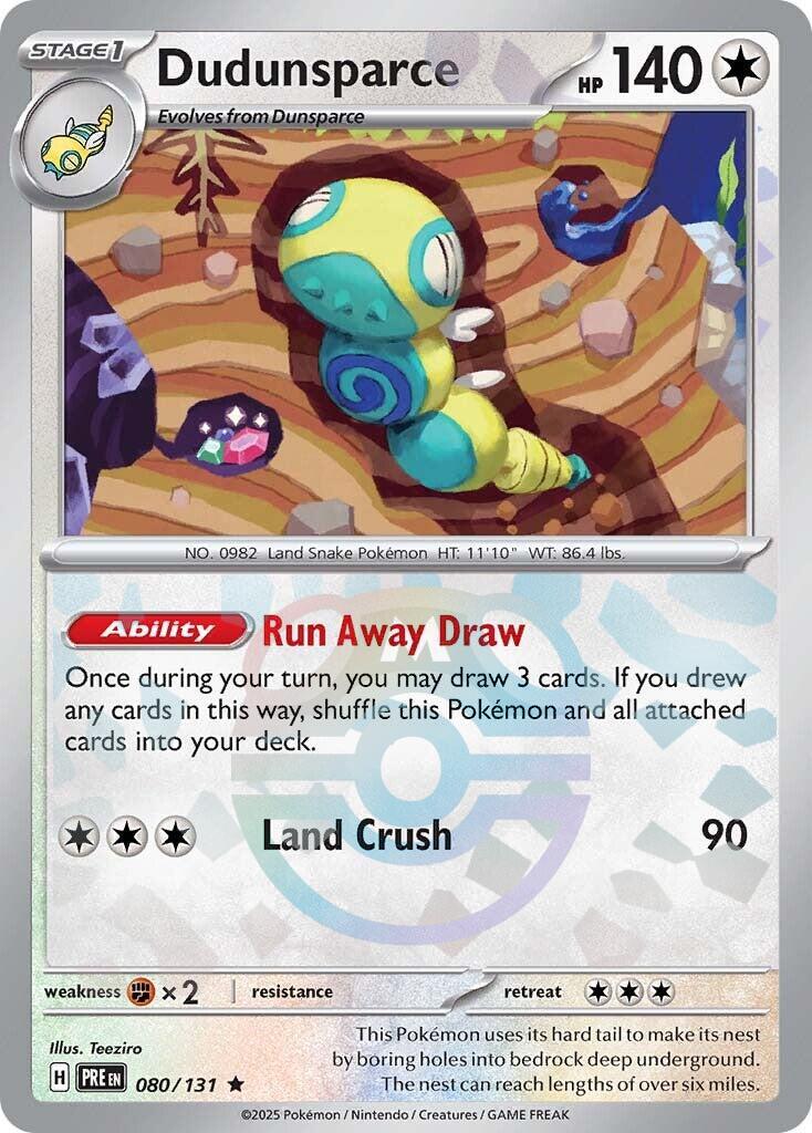 Dudunsparce (080/131) (Master Ball Pattern) [Scarlet & Violet: Prismatic Evolutions] | Jomio and Rueliete's Cards and Comics