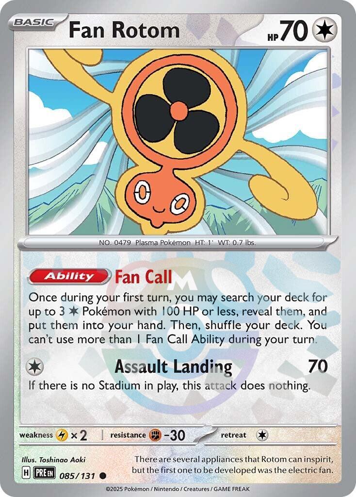 Fan Rotom (085/131) (Master Ball Pattern) [Scarlet & Violet: Prismatic Evolutions] | Jomio and Rueliete's Cards and Comics