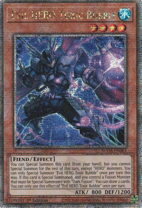 Evil HERO Toxic Bubble (Quarter Century Secret Rare) [SUDA-EN001] Quarter Century Secret Rare | Jomio and Rueliete's Cards and Comics