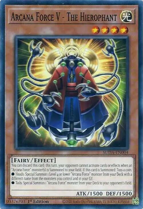Arcana Force V - The Hierophant [SUDA-EN004] Common | Jomio and Rueliete's Cards and Comics