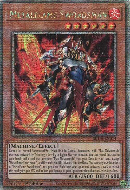 Metalflame Swordsman (Quarter Century Secret Rare) [SUDA-EN014] Quarter Century Secret Rare | Jomio and Rueliete's Cards and Comics