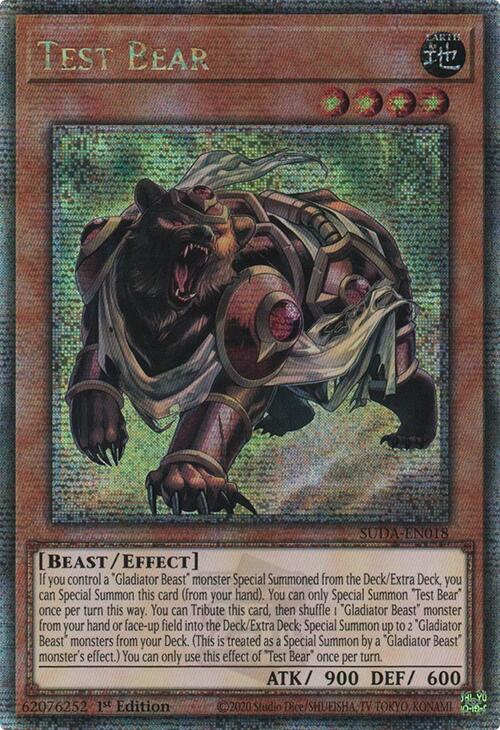 Test Bear (Quarter Century Secret Rare) [SUDA-EN018] Quarter Century Secret Rare | Jomio and Rueliete's Cards and Comics