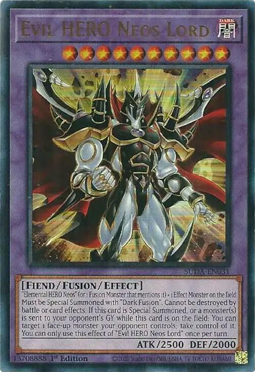 Evil HERO Neos Lord [SUDA-EN031] Ultra Rare | Jomio and Rueliete's Cards and Comics