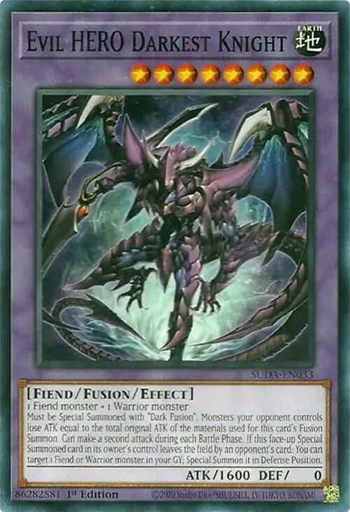 Evil HERO Darkest Knight [SUDA-EN033] Common | Jomio and Rueliete's Cards and Comics